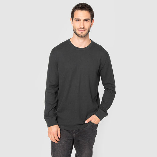 BLACK WAFFLE T-SHIRT