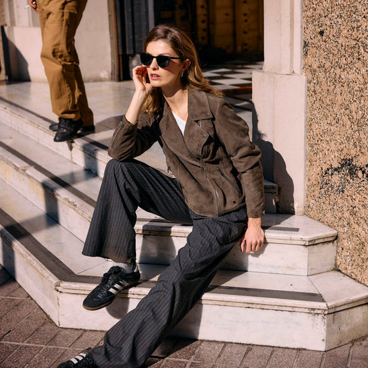 CHAQUETA DE CUERO GAMUZA