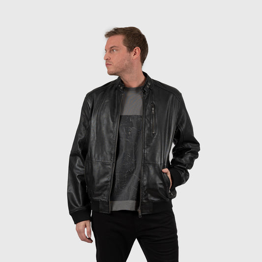 CHAQUETA DE CUERO BOMBER