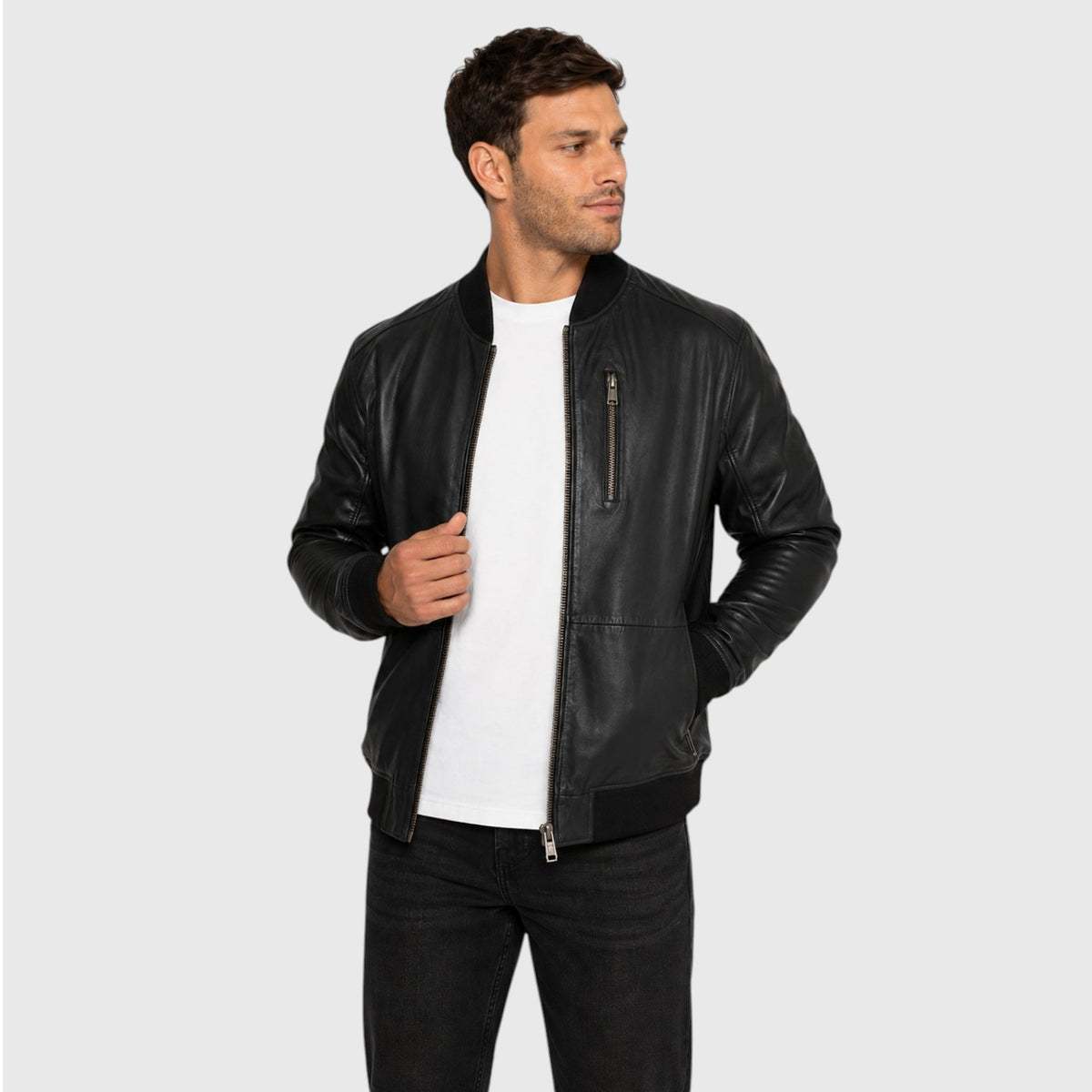 CHAQUETA CUERO BOMBER